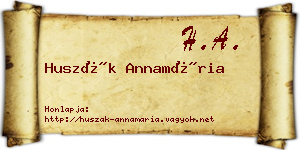 Huszák Annamária névjegykártya