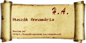 Huszák Annamária névjegykártya